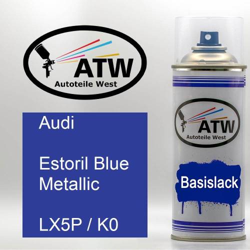 Audi, Estoril Blue Metallic, LX5P / K0: 400ml Sprühdose, von ATW Autoteile West.